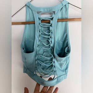 Alo Yoga Movement Sports Bra Crop Top Lace Up Corset